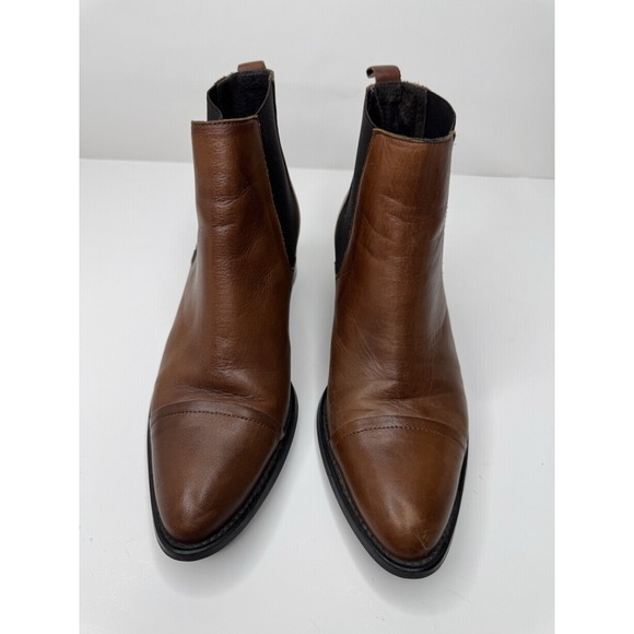 Bianco womens Ankle Boots Leather Block Heel Pointed Toe 38/8US - Picture 5 of 12